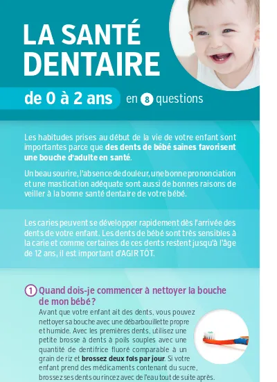 La Sante Dentaire De 0 A 2 Ans En 8 Questions