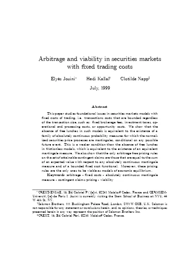 Arbitrage And Viability In Securities Markets With Fixed Trading Costs