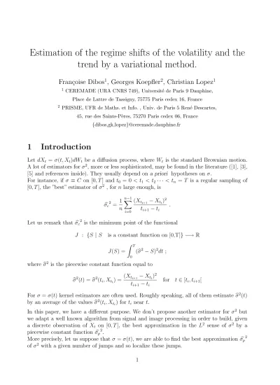 Estimation Of The Regime Shifts Of The Volatility And The Trend By A Variational Method