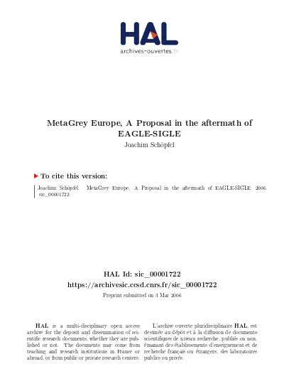 Metagrey Europe A Proposal In The Aftermath Of Eagle Sigle