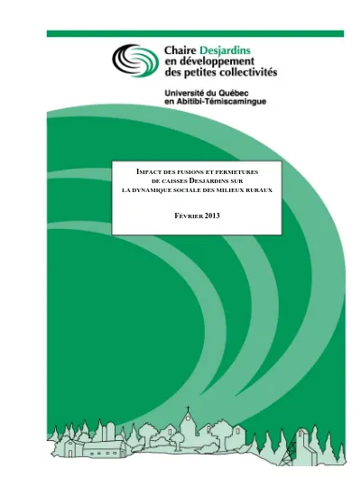 Cooperatives Financieres Cohesion Sociale Et Territoire La Caisse Populaire Moncton Beausejour Et La Caisse Populaire De Neguac Issues De Fusions De Caisses En Milieux Urbain Et Rural