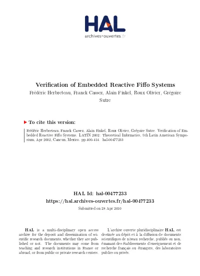 Verification Of Embedded Reactive Fiffo Systems