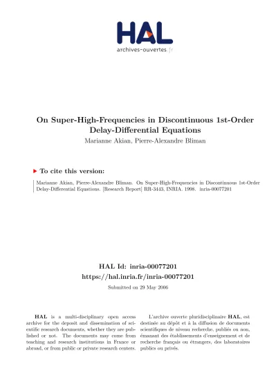 On Super High Frequencies In Discontinuous 1st Order Delay Differential Equations