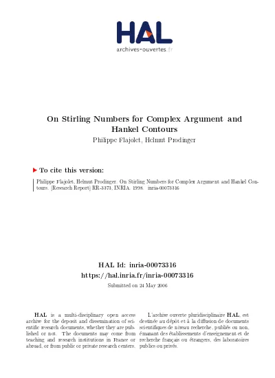 On Stirling Numbers For Complex Argument And Hankel Contours