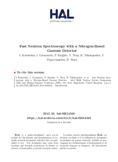 Fast Neutron Spectroscopy With A Nitrogen Based Gaseous Detector