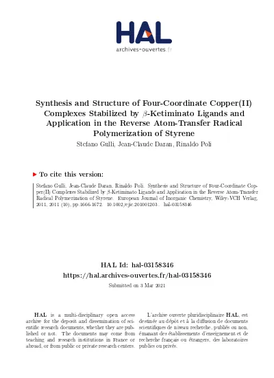 The Interaction Of Carbon Centered Radicals With Copper I And Copper Ii Complexes