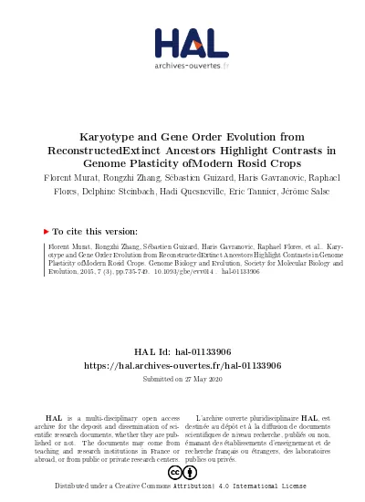 Karyotype And Gene Order Evolution From Reconstructedextinct Ancestors Highlight Contrasts In Genome Plasticity Ofmodern Rosid Crops